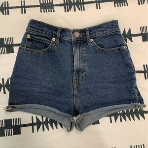 Everlane Way-High denim shorts size 24
